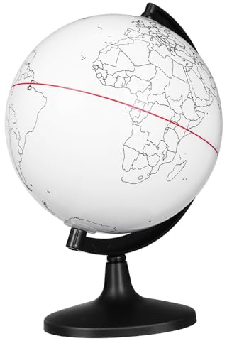 MAJORMENCH Globe Vierge Effaçable en PVC, Modèle Non Peint DIY à Colorier, pour Décoration Artistique et Apprentissage Géographique