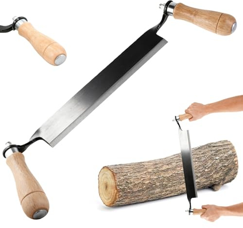 GAOUTO 250 mm dragkniv, däckkniv med hög skärpa: Dragkniv trä, stöttålig däckkniv, patenterad barkkniv, ergonomiska trähandtag, för trädgård och träarbete