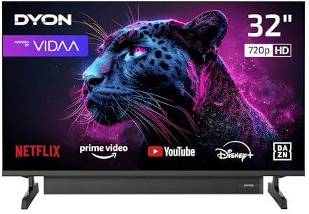 DYON Movie Smart 32 VX-S - 32 Zoll (80 cm) Smart TV mit Soundboost, Triple Tuner (DVB-C/-S2/-T2), App Store, Prime Video, Netflix, YouTube, DAZN, Disney+, Hotelmodus [2026]