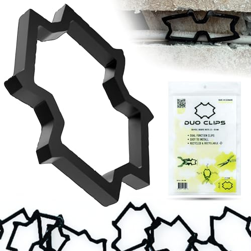 DUO CLIPS 100 Pezzi Tassello per Cavi 22-50 mm Supporto Universale | Muro Clip, Gancio per cavi, Clip per cavi, Supporto per Cavi e Tubi