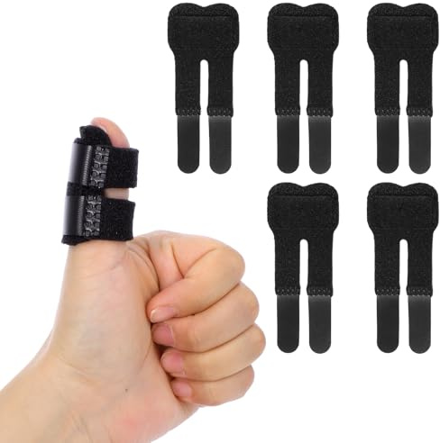 KFHENSOMR 5 férulas ajustables para los dedos, estabilizador de dedos transpirable, con banda de aluminio integrada para tendinitis rota, esguinces y dedos hinchados