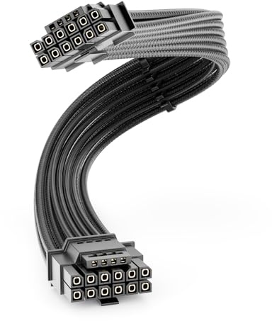 deleyCON 60cm PCIe 5.0 12VHPWR upp till 600W 16‑pin (12+4‑pin) Hane till Hane Kabel - för Grafikkort RTX 3090Ti, 4070Ti, 4080, 4090