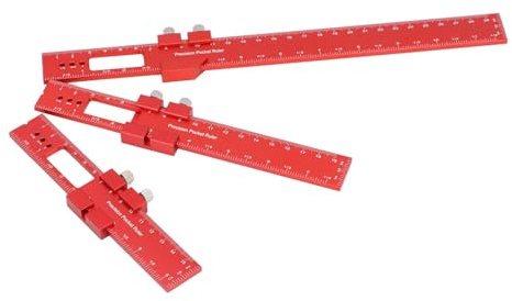 Badafaci Righello per la Marcatura del Legno, Regolo Calcolatore in Alluminio con Caratteristiche di Precisione, Ideale per Progetti di Costruzione e Fai da Te