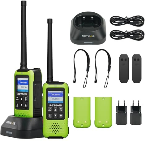 Retevis EZTalk 65 Walkie Talkie med Lokator, GPS+BDS Positionering, APP Programmerbar, Handriten Karta, Dubbelband Radiokommunikation för Utomhusvandring, Klättring (1 Par)