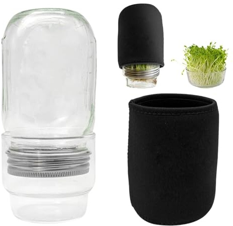 Genérico Kit de tarros de germinación, germinación de Verduras saludables | Tarro de Cultivo de brotes, para Principiantes, entusiastas de la Salud, Cocina casera Vegetariana