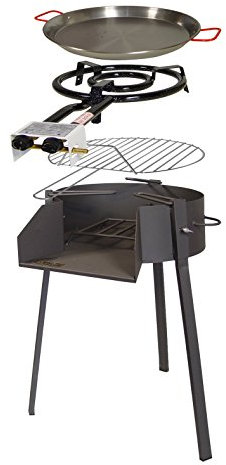 Imex El Zorro 71586 Kit barbacoa redonda, Negro, 50x61x75 cm