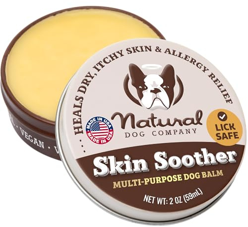 Natural Dog Company Bálsamo natural y orgánico vegano para piel seca, con picazón, irritaciones de la piel, cortes menores, rasguños, picaduras de insectos y más, lata de 2 onzas (lata de 2 onzas)