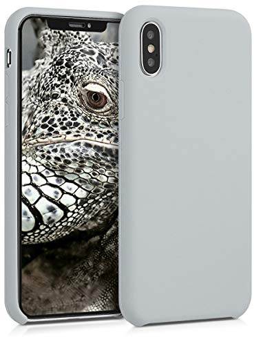 kwmobile Cover per Apple iPhone X Custodia - Back Case per Smartphone in Silicone TPU - Protezione Gommata - grigio chiaro opaco
