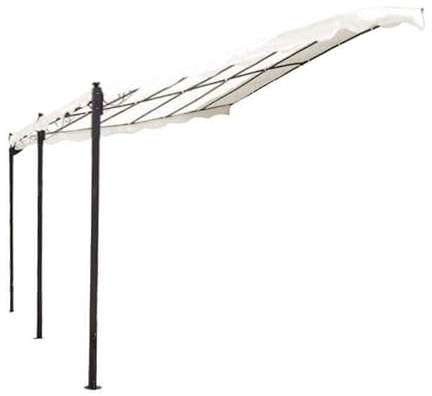 Milani Home - pergola da giardino Pegasus, addossata, 3 x 4 m, in acciaio con telo in poliestere, antracite