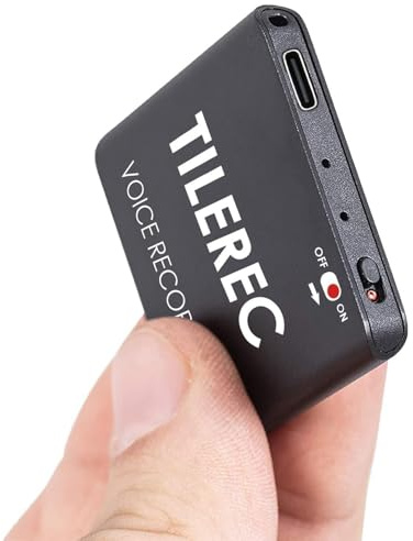 TileRec – smalaste röstaktiverade inspelare med 145 timmars kapacitet, 24 timmars batteritid, legeringsfodral – Atto Digital