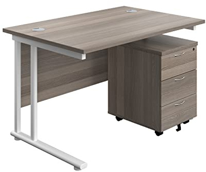 Office Hippo Heavy Duty Rectangular Cantilever Office Desk With 3 Drawer Mobile Pedestal