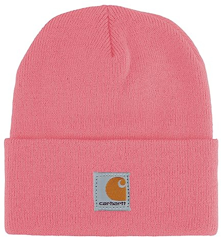Carhartt Unisex Kids Youth Knit Beanie Cuff Hat, Pink Lemonade,One Size
