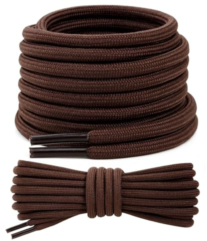 Stepace Lacci per Scarpe Rotondi [2 Paia] Stringhe Scarpe Robuste e Resistenti per Scarpe da Sportive Scarpe da Trekking e Scarpe da Scarponi Montagna Brown 120