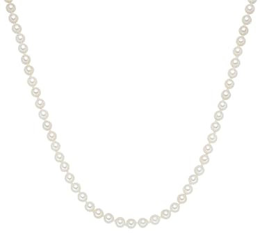 Rafaela Donata Damen Perlenhalskette mit Muschelkernperle 6 mm weiß 925/- Sterling Silber rhodiniert
