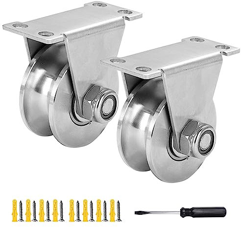 2 Stück Umlenkrolle für Seile, U-Rollen Seilrollen mit Kugellager, Umlenkrollen Stahlseile, 304 Edelstahl Hebekran Flaschenzüge, Tragkraft 200kg, für Zuhause, Fitnessstudio, Outdoor