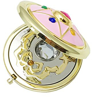 Anime-Make-up-Spiegel, Stern, Kristallstern, Kosmetik-Make-up, Gefalteter Spiegel, Cosplay-Requisite, Metallgehäuse, Robust und Langlebig, Leicht und Tragbar (#1)