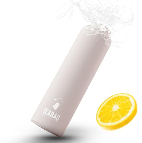 Teabag Trinkflasche Edelstahl 500ml - AUSLAUFSICHERE Wasserflasche BPA-Frei | für Kalt-, Warm- und kohlensäurehaltige Getränke | ideal für Sport, Schule & Co | spülmaschinenfest (Zartrosa, 500ml)