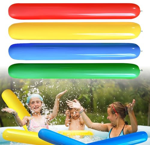 Tubo Galleggiante Piscina, shallyong 4 Pezzi Noodle Piscina, Tubo Galleggiante Piscina Gonfiabile, Bastone Galleggiante per Piscina, Adatto per Adulti e Bambini, Parco Acquatico sulla Spiaggia