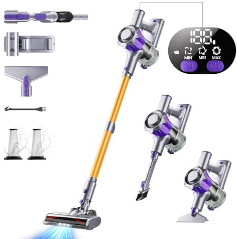 MBYULO Cordless Vacuum Cleaner, 450W 50Kpa Powerful Stick Vacuum, Up to 70Mins Rechargeable Battery, Vacuum Cleaners for Home Anti-Tangled Lightweight Handheld for Hardwood Floor, Carpets, Pet Hair