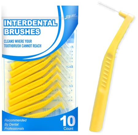 SULIUDAJI 10 Pezzi Scovolini Dentali Interdentali,Spazzolini Dentali tra Denti e gengive,Piccoli Spazzolini Interdentali a Forma di L,Universali,ad Angolo,Strumenti per la Pulizia dei Denti 0,7mm