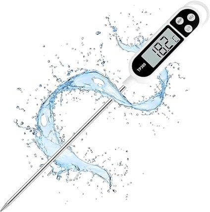 Digital Food Sugar Temperature Probe - Instant Read Thermometer With High Accuracy, Water Proof Auto Off for Cooking, Meat, Candy Making, Jam, Sugar Water & BBQ