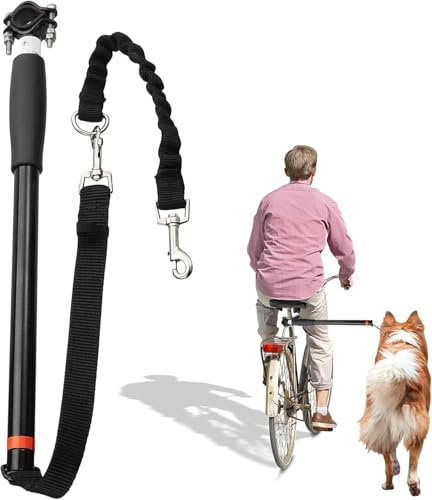 KBIBCK Fahrradleine Hund, Fahrrad Hundeleine, Abnehmbar HäNde Frei Fahrrad-Hundeleine, Mit Inbusschlüssel, Teleskop Fahrradleine Hund Für Gassigehen, Laufen, Draußen, Elastisches Band-Design