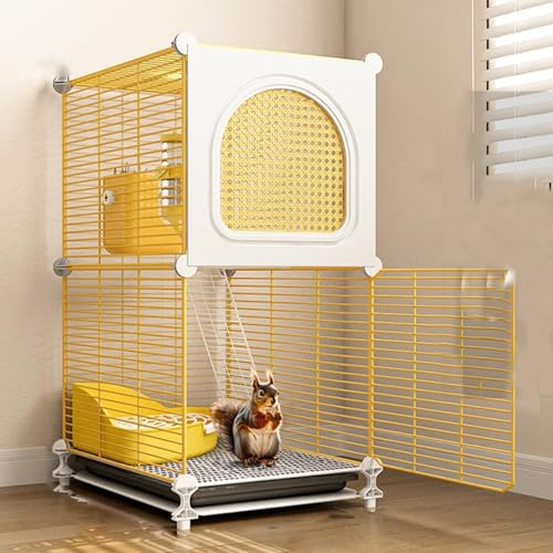 Jaulas For Cobayas, Mascotas, Hurones, Conejos Y Chinchillas. Corral Expandible For Animales Pequeños, Rejilla Metálica con Zona De Descanso For Conejos Y Chinchillas.(36 * 36 * 78cm)