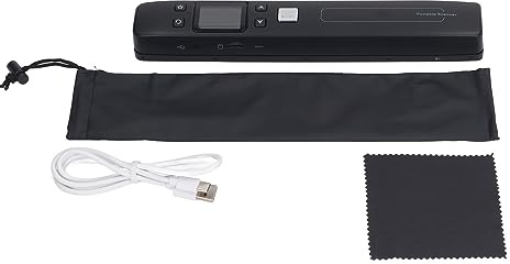 Escáner portátil Gearwell, escáner de Documentos en Color HD de Mano, escáner móvil Compacto, escáner Digital Negro, escáner para Uso doméstico y de Oficina