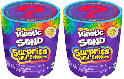 Kinetic Sand Surprise Sable cinétique coloré de Suède avec Figurine Animale et Accessoires pour Jeu créatif de Sable d'intérieur pour Enfants à partir de 3 Ans 113 g (Lot de 2)