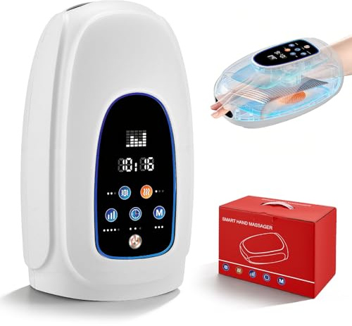 Hand Massager with Heat and Compression, Cordless Electric Hand Massager for Arthritis and Carpal Tunnel Relief, 3 Modes 5 Levels, Pain Relief Heated Wrist Finger Massager, Gifts for Women Men Mom Dad