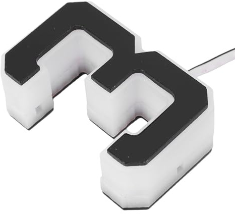 Aramox Luz de Número de Puerta, Señal de Dirección LED de PC ABS Acrílica, Brillo Retroiluminado Cálido con Clasificación IP44, Diseño en Blanco y Negro, Luz de Número de Casa con Cable para Puerta de