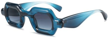 Geometriska solglasögon moderna med tjocka ramar Glasögonbågar | Lättviktsglasögonbågar for män och kvinnor Falska glasögon med linser(Blauw)