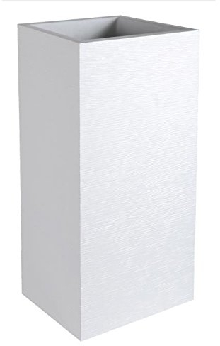 EDA Plastiques Pot carré GRAPHIT Blanc cérusé 39,5 x 39,5 x 80 cm 13738 BL.CER SX1