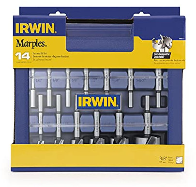 IRWIN Marples Forstner Bit Set, Wood Drill Bits, Made of Carbon Steel, Ideal for Fine Woodworking, Cabinet-making and more, 14 Pieces (1966893)