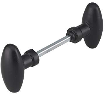 THIRARD - Paire de Boutons Ovoïdes pour Porte d'Entrée - Carré 6 x 90 mm - Usage Porte - Type de Poignée Boutons - 1 Portée - Finition Noir - Sécuriser vos Fenêtres