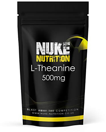 Nuke Nutrition L Theanine 500mg - 60 Tablets - High Strength L-Theanine Supplement for Enhanced Sleep at Night - Boost Focus & Relieve Stress - Pure Natural & Easy Swallow LTheanine - Filler Free