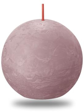 BOLSIUS Rustikale Kugelkerze, Asche, Rose, 8 cm