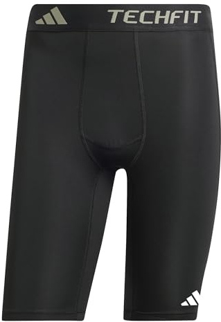 adidas Men's TECHFIT COMPRESSION TRAINING SHORT TIGHT, Black, M