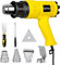 Carehabi Decapeur Thermique 2000W, Pistolet à Air Chaud 50℃- 600℃ avec Température Réglable, 4 Buses, Spatule et Grattoir à Main, Heat Gun pour le Décapage de Peinture Brasage Frettage
