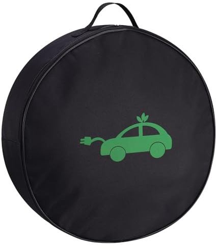 saerryor EV Cable Storage Bag, Portable Charging Cable Bags for Caravan Water Hose Hook Up Cables Waterproof EV Charger Organiser Heavy Duty Car Charging Cords Bag with Handle Car Accessories