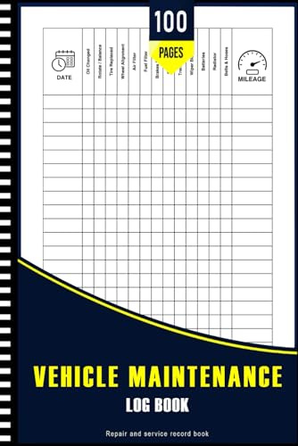 Vehicle Maintenance Log Book For Budget Management