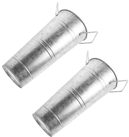 JEWEDECO Galvanized Metal Umbrella Stand Bucket 2pcs Tall round Rain Umbrella Holder with Inner Liner for Home Office Entryway Cane and Walking Stick Storage