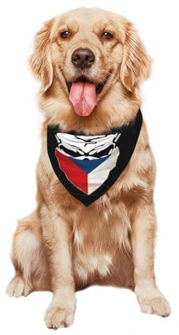 Tjeckisk flagga hundhalsduk justerbar hundhalsduk tvättbar triangelhalsduk för födelsedag liten medelstor och stor hund hundkläder & tillbehör