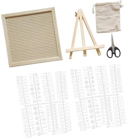 Generic Lavagna con Lettere Intercambiabili, Lavagna Decorativa, Messaggi Intercambiabili, Lavagna con Lettere, Materiale in Legno Naturale E Feltro, Adatta P, Cachi