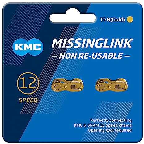 KMC Unisex – Erwachsene 12NR Ti-N Gold Kettenverschlussglied 1/2 x11/128 für 12-Fach Ketten