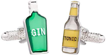 Gemelli a forma di bottiglia Gin and Tonic, presentati in cofanetto regalo Onyx Art London