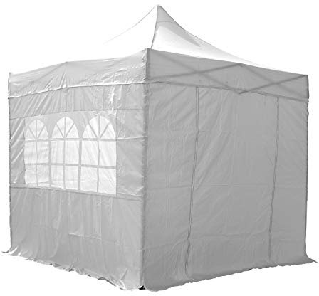 AIRWAVE EX26021 Essential Pop-Up-Pavillon mit Seiten, 2,5 x 2,5 m, Weiß