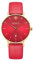 Kistanio Damenuhr Moyen Goldfarben Edelstahl Saphirglas mit rotem Lederband GO-RTS-L-RTN