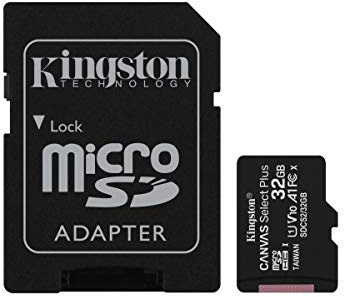 Kingston 32GB microSDHC Canvas Select Plus 100MB/s Read A1 Class10 UHS-I Memory Card + Adapter with Frustration Free Packaging (SDCS2/32GBET)