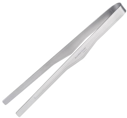 Boundless Voyage 6.7/10 inch Titanium Ultralight Grill BBQ Tongs Multipurpose Tweezer for Kitchen Food Tongs Buffet Salad Steak Clip Grill Accessories Anti-scalding (Ti1563A - (10 inches))